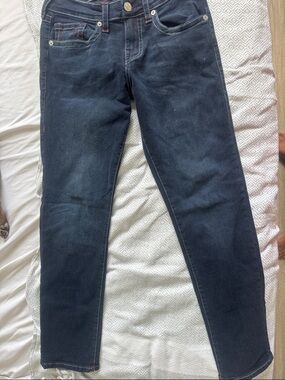 True Religion Dark Blue Jeans with Red Stitching